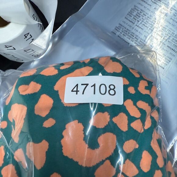 Skue Dress Women L Large Green Animal Print Sheath Midi V-Neck Belted Casual - Picture 7 of 7